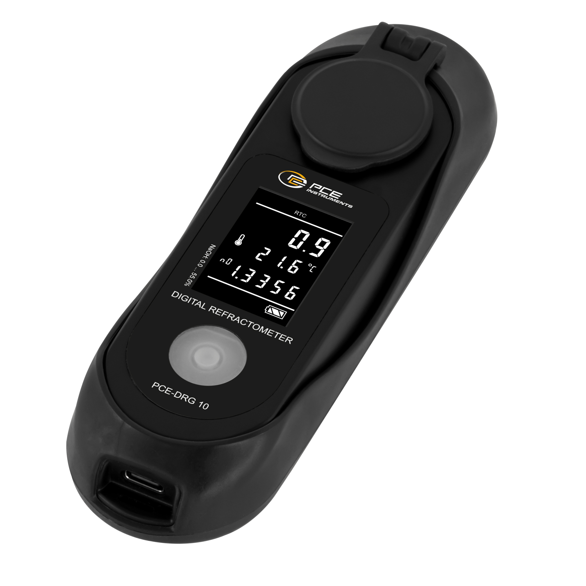 PCE Digital Refractometer — 0–55% Sodium Hydroxide, LCD Display, Model# PCE-DRG 10